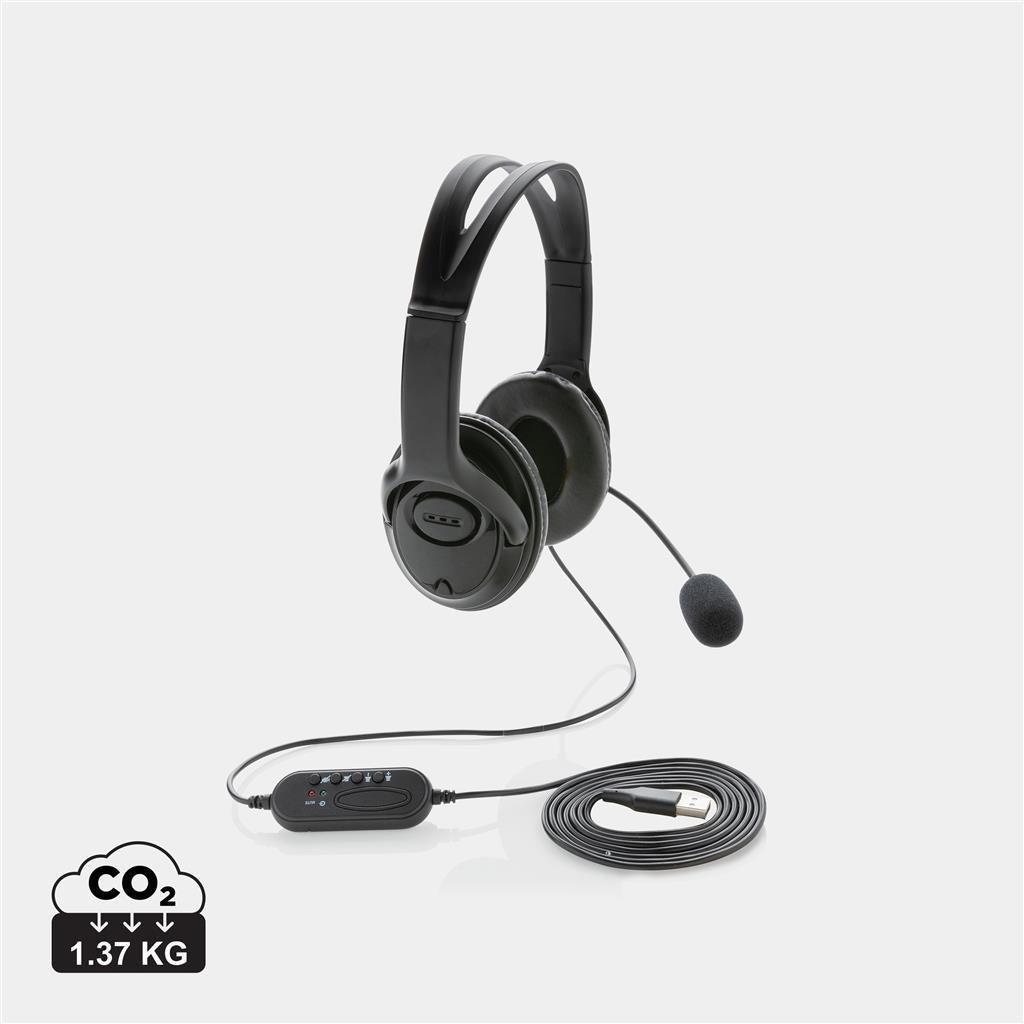 Over ear wired work headset - illuminated