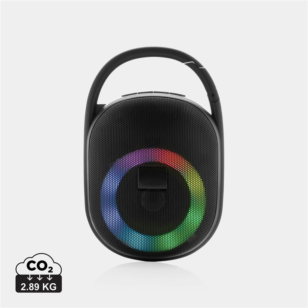 RCS recycled plastic Lightboom 5W Clip speaker - illuminated