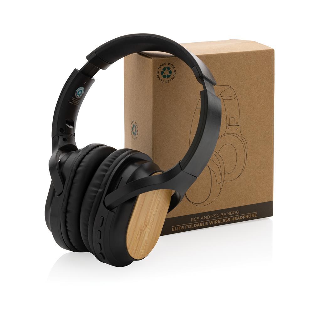 RCS and bamboo Elite Foldable wireless headphone - illuminated