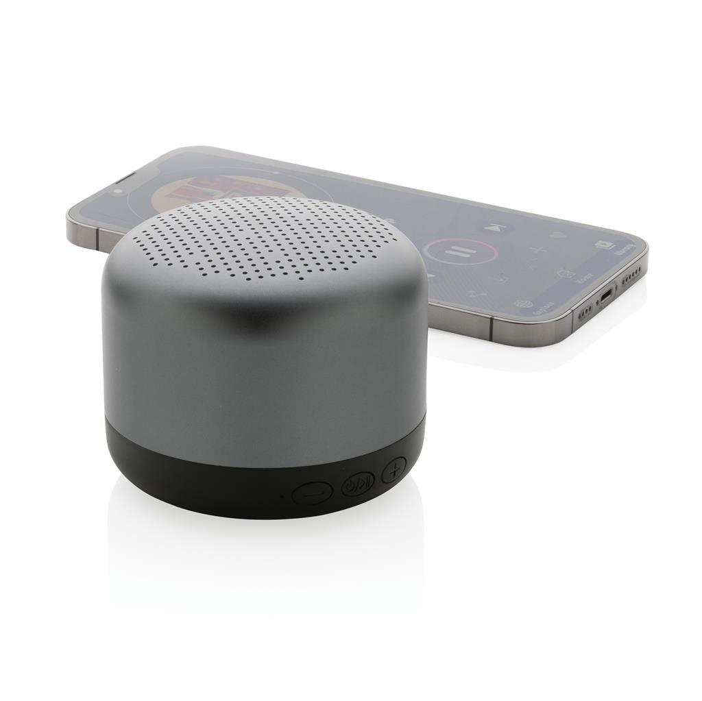 Terra RCS recycled aluminium 5W wireless speaker - illuminated