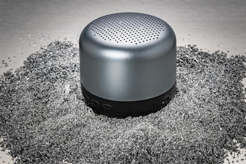 Terra RCS recycled aluminium 5W wireless speaker - illuminated