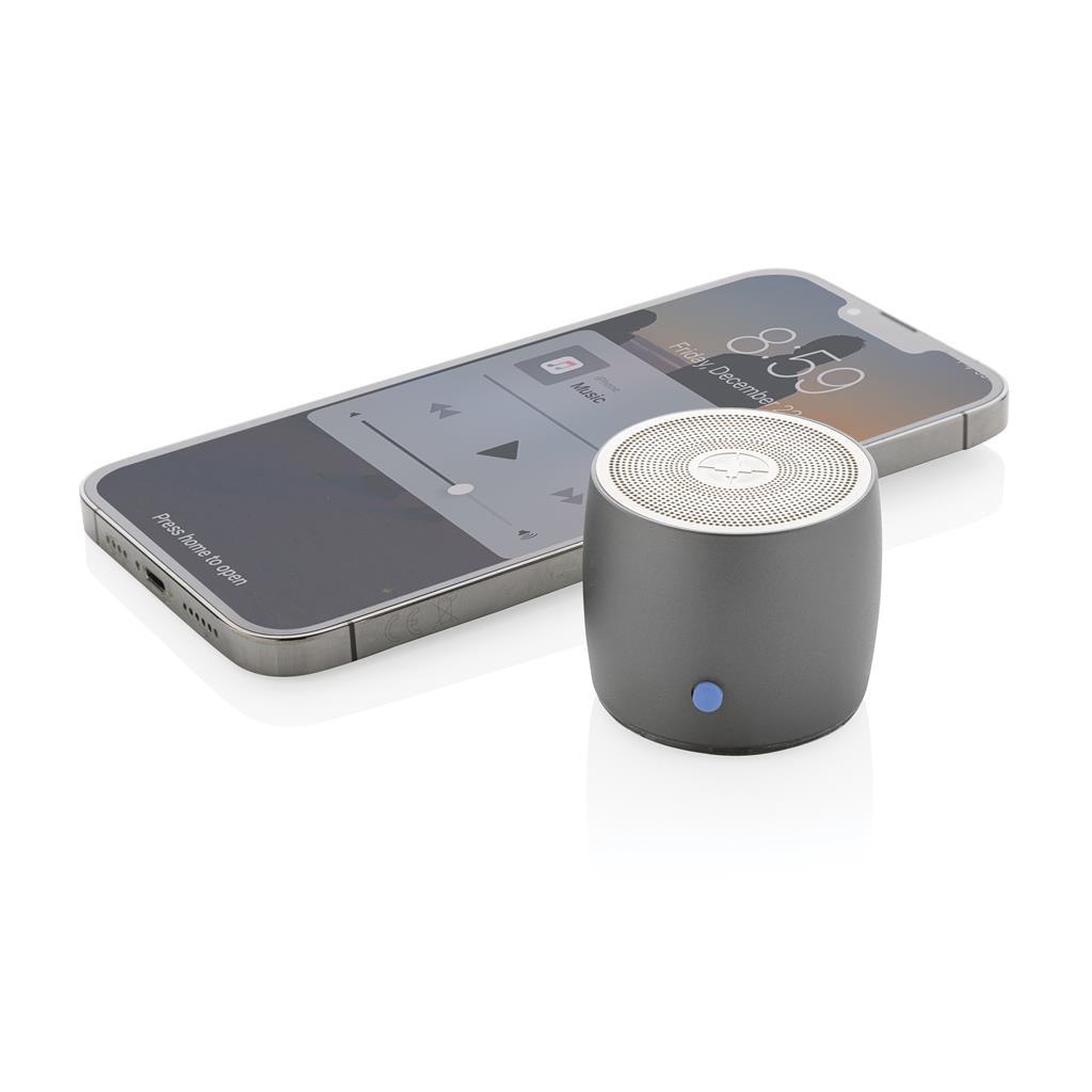 Swiss Peak RCS recycled aluminum 3W bass speaker - illuminated