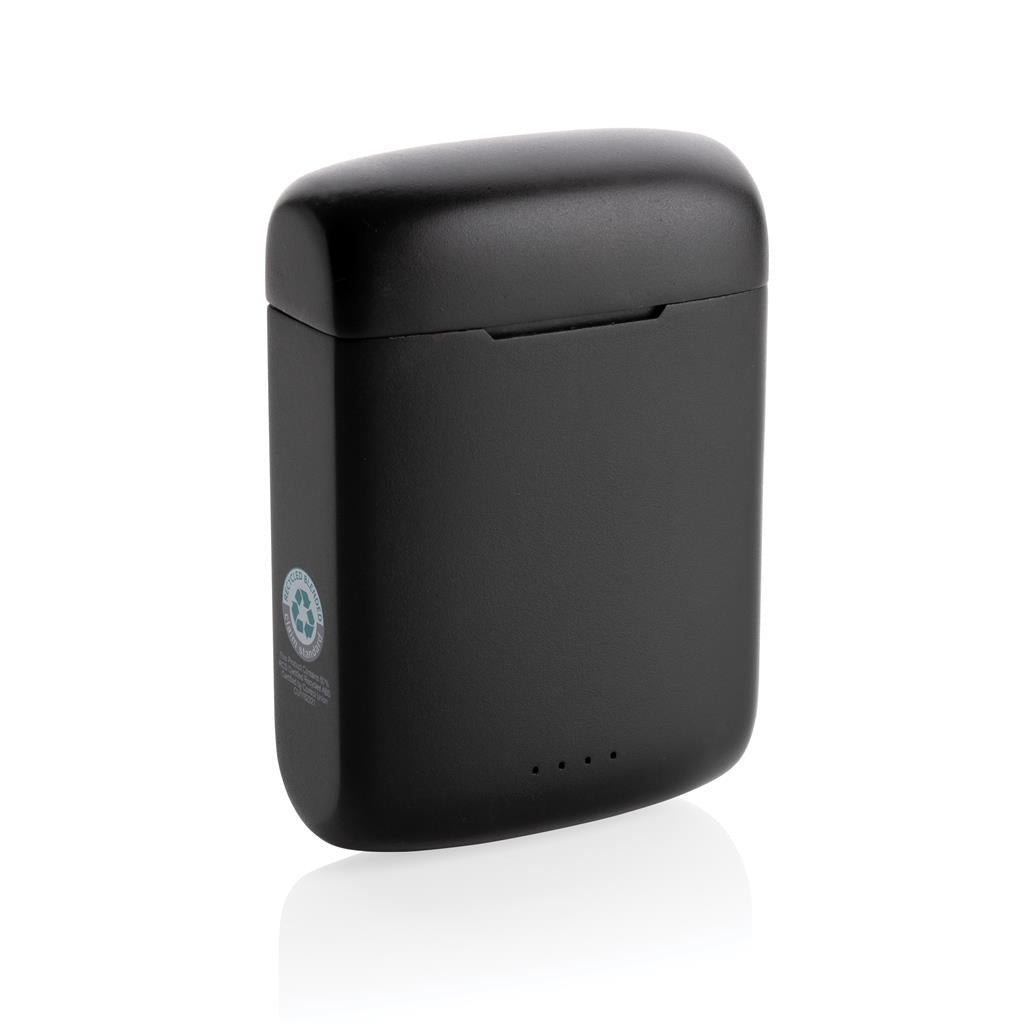 Skywave RCS recycled plastic solar earbuds - illuminated