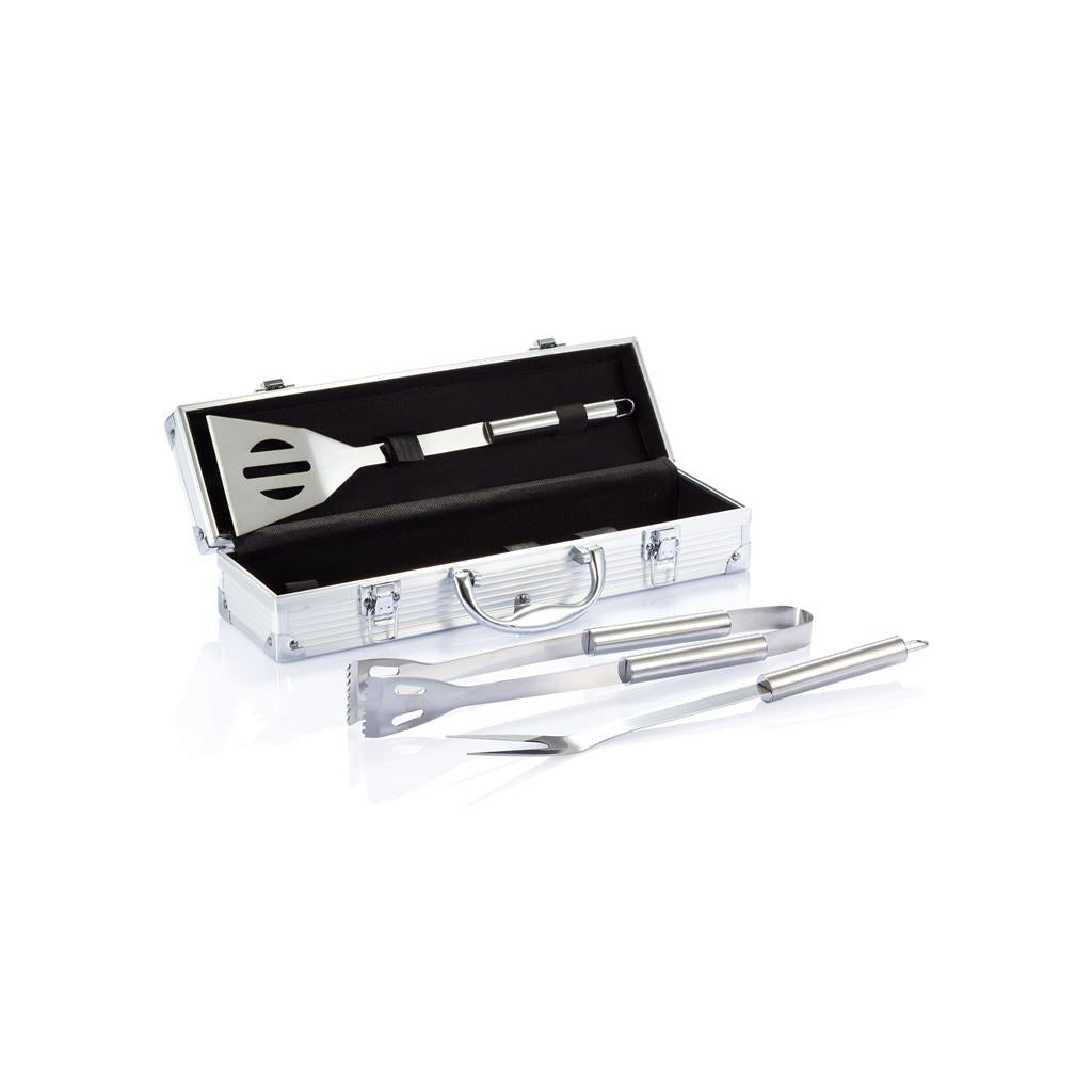 3 pcs barbecue set in aluminium box - illuminated