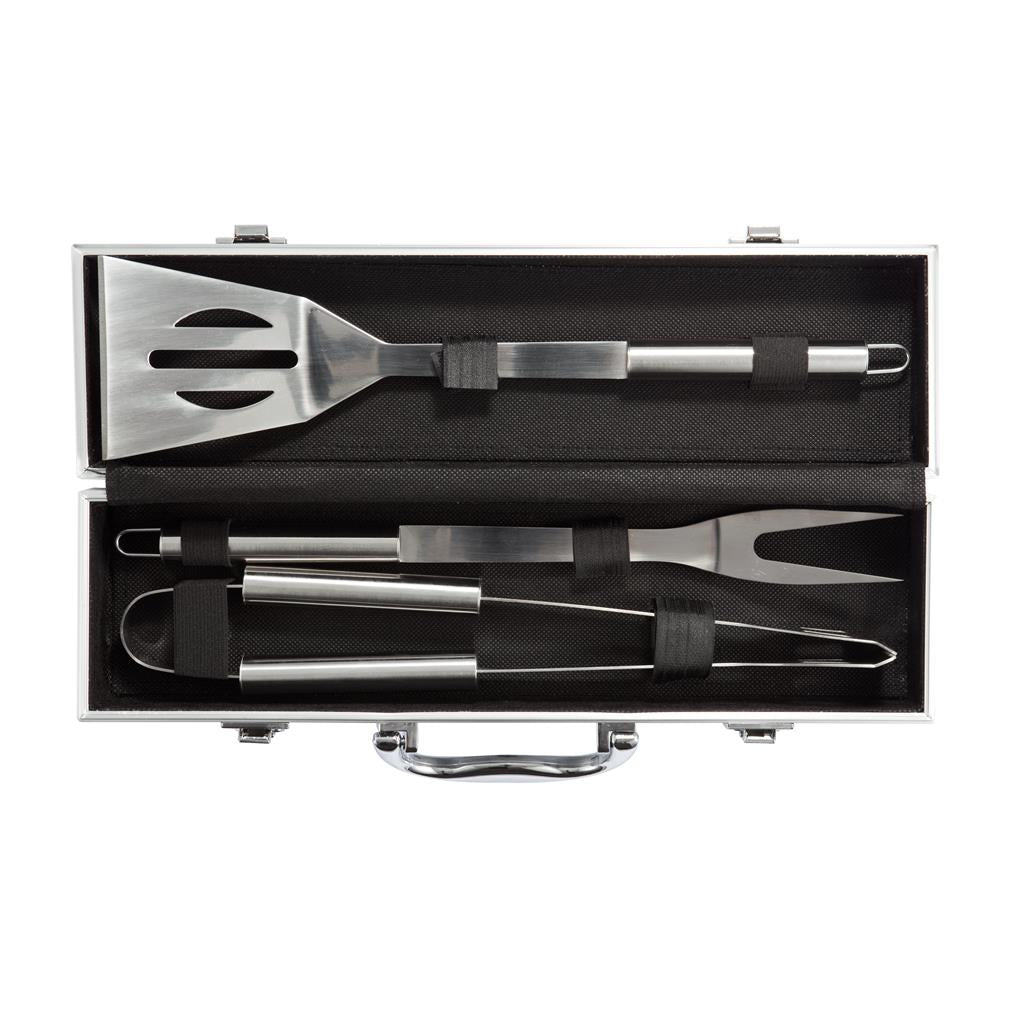 3 pcs barbecue set in aluminium box - illuminated
