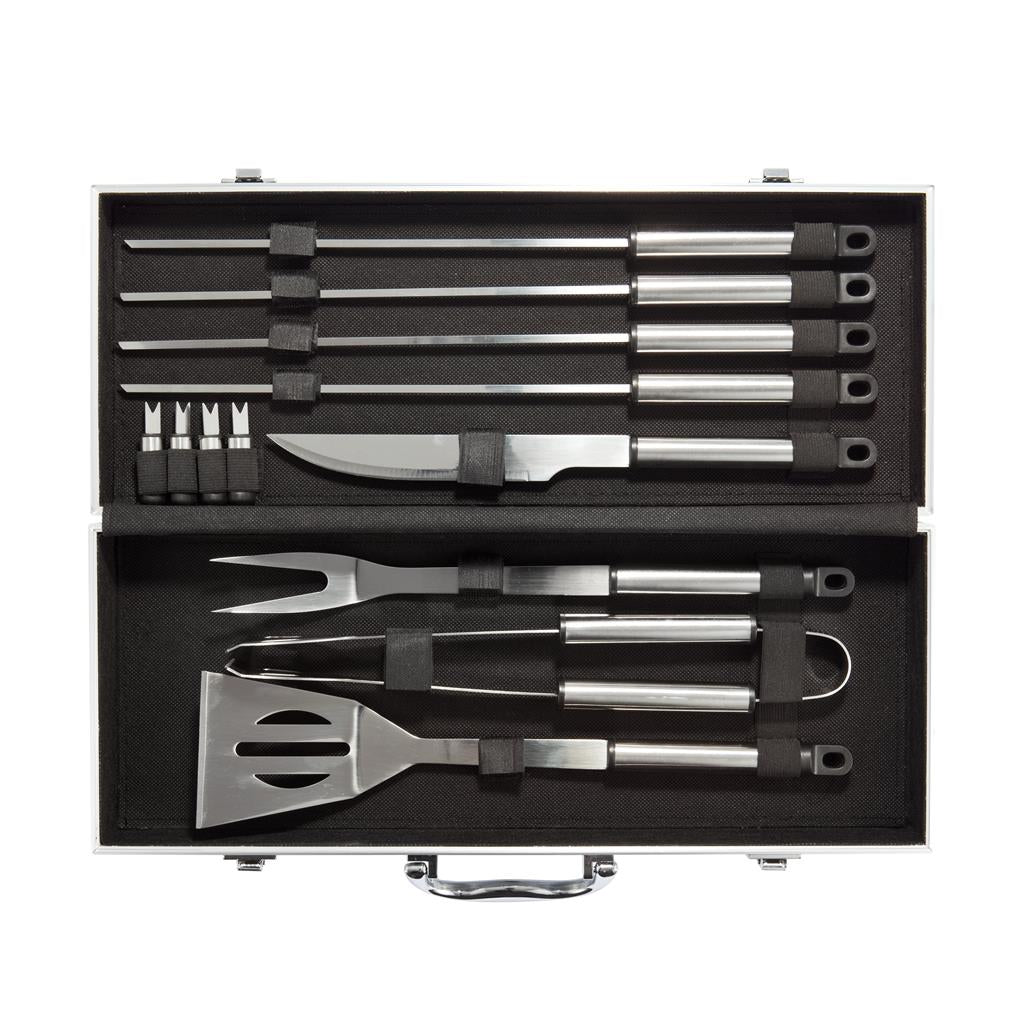 12 pcs barbecue set in aluminium box - illuminated