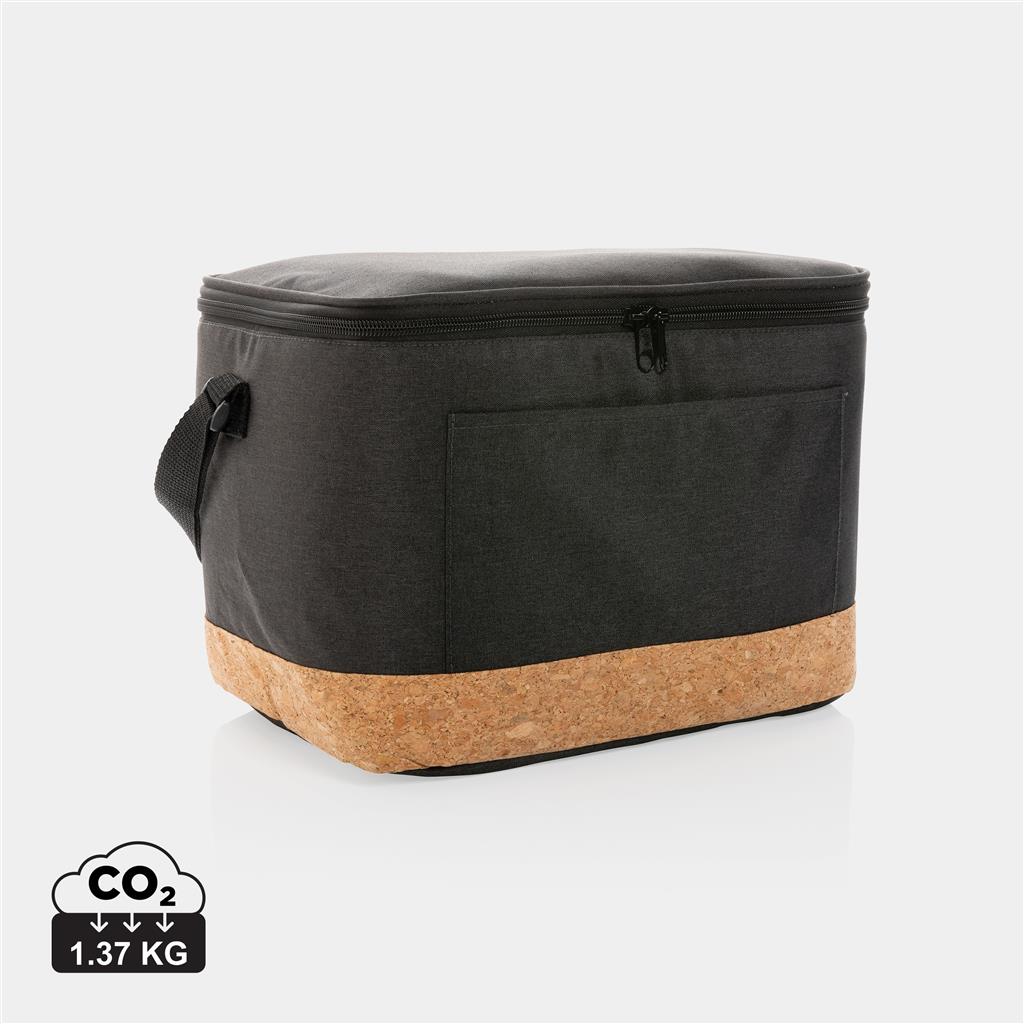 Impact AWARE™ XL RPET two tone cooler bag with cork detail - illuminated