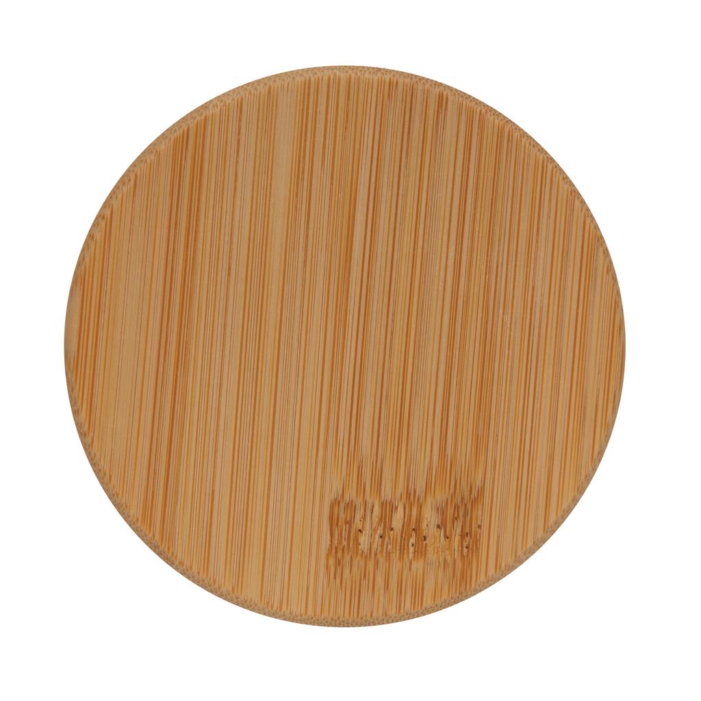 Double wall borosilicate glass with bamboo lid 250ml 2pc set - illuminated