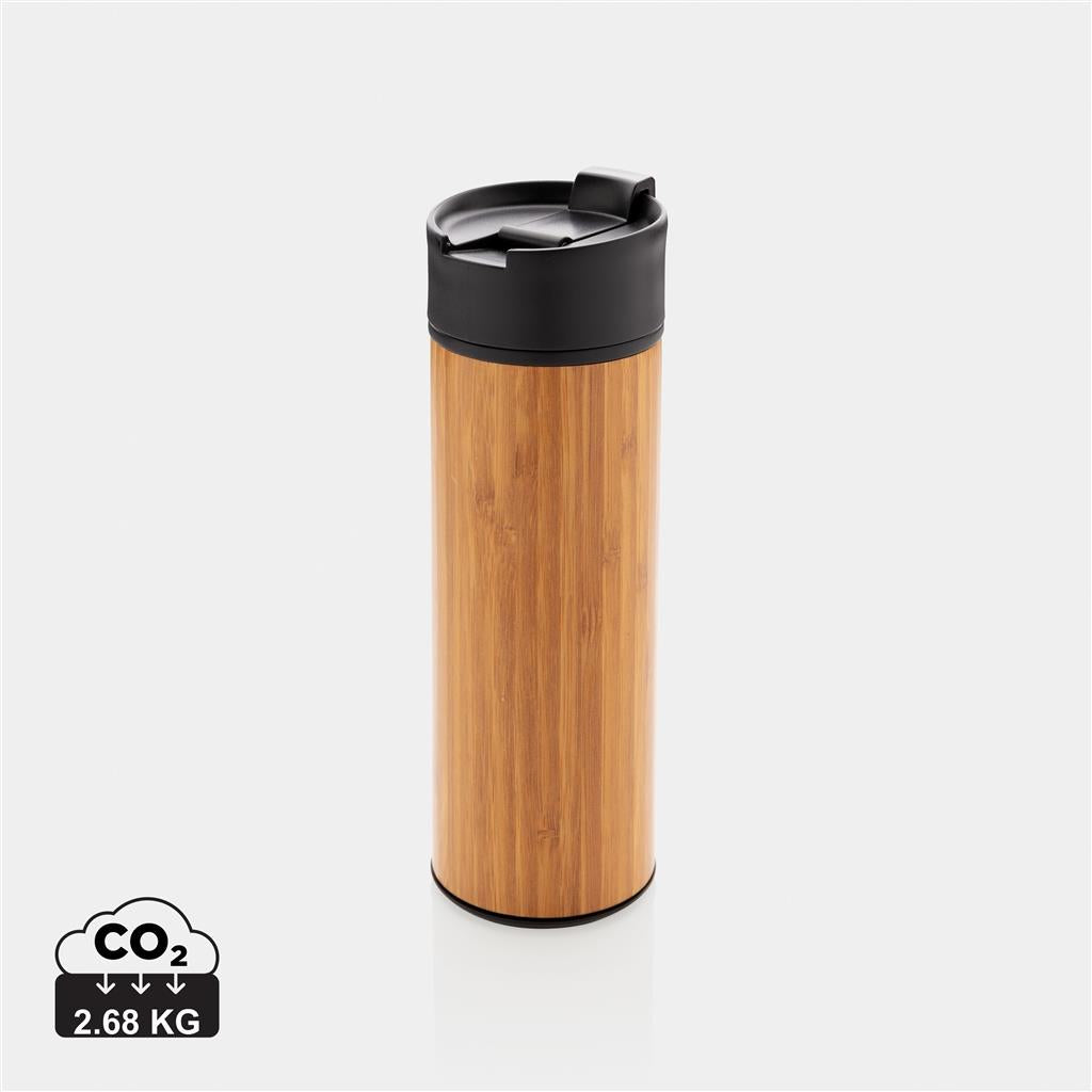 Bogota vacuum bamboo coffee mug - illuminated