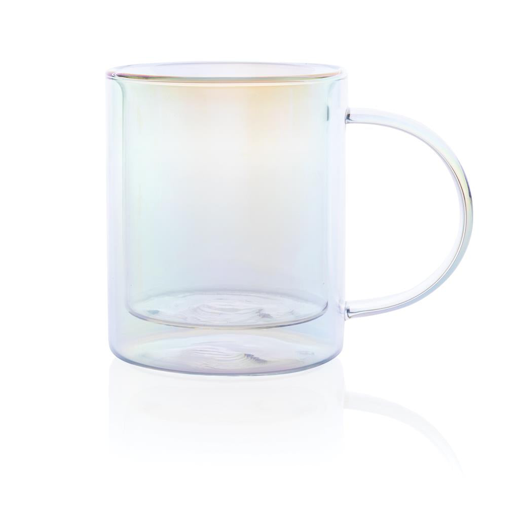 Deluxe double wall electroplated glass mug - illuminated