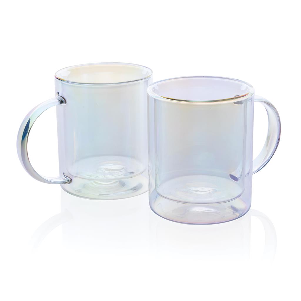 Deluxe double wall electroplated glass mug - illuminated