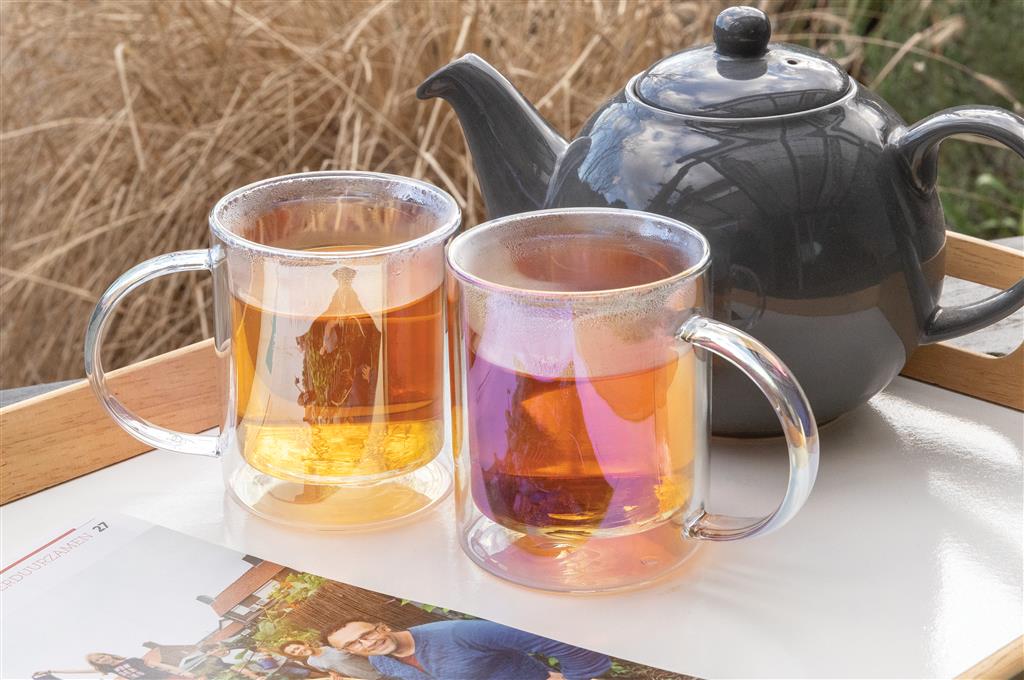 Deluxe double wall electroplated glass mug - illuminated