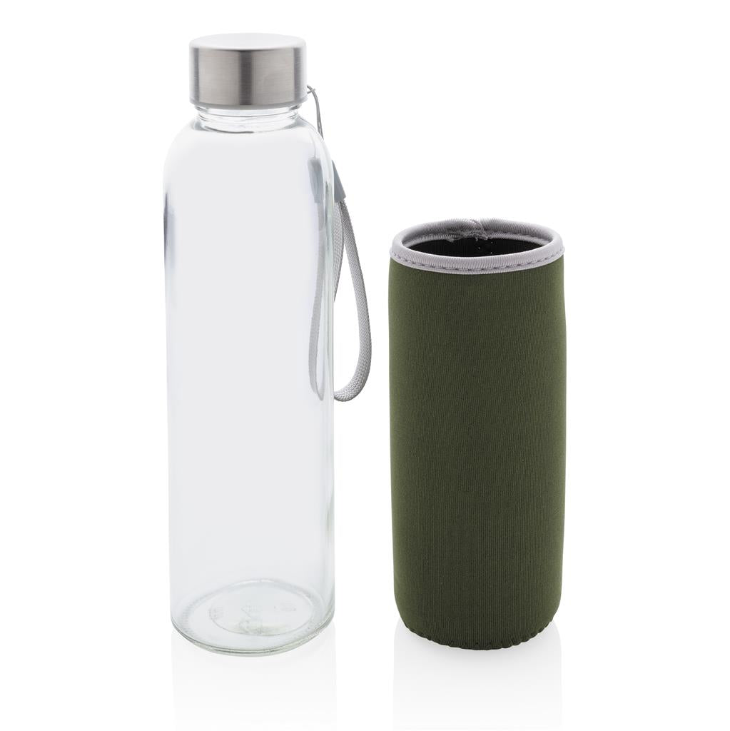 Glass bottle with neoprene sleeve - illuminated