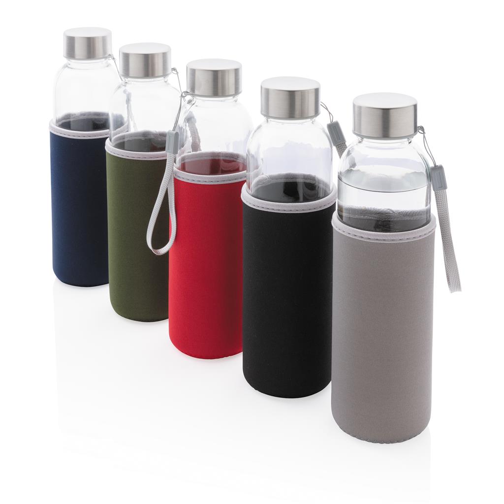 Glass bottle with neoprene sleeve - illuminated