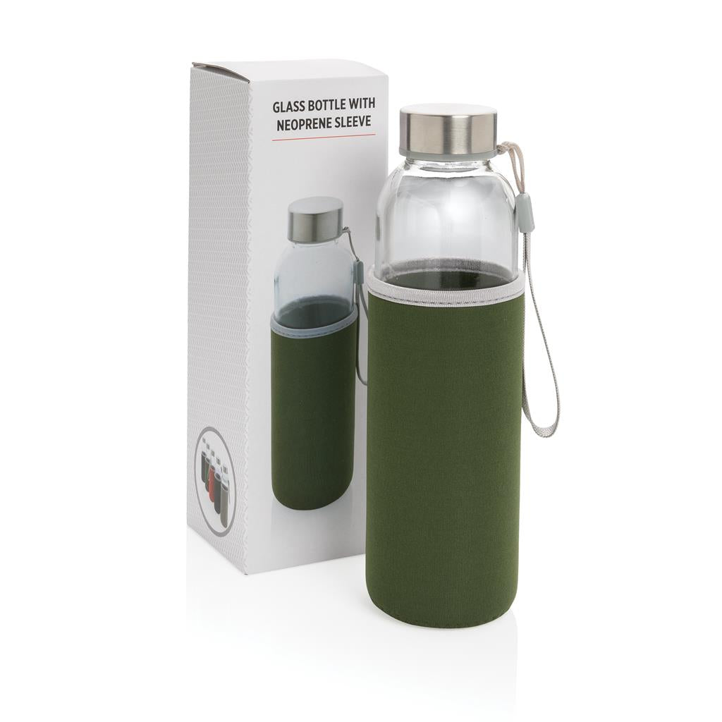 Glass bottle with neoprene sleeve - illuminated