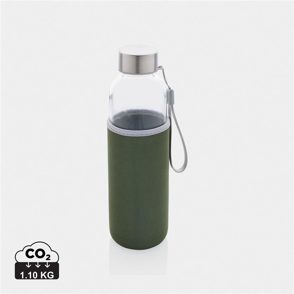 Glass bottle with neoprene sleeve - illuminated