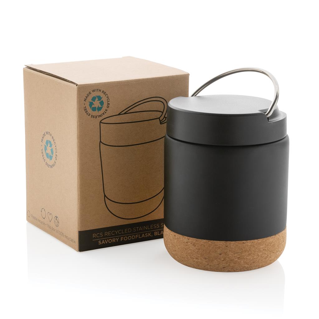Savory RCS certified recycled stainless steel foodflask - illuminated