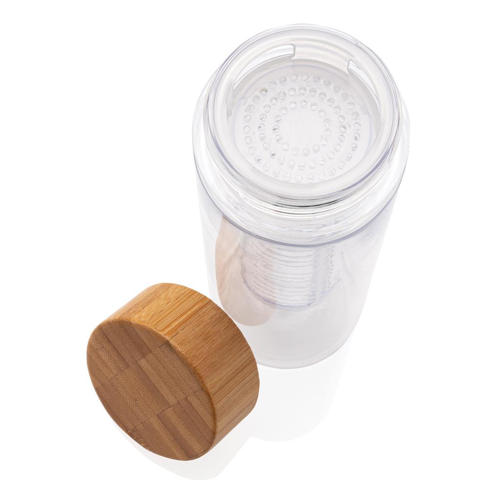Infuser bottle with bamboo lid - illuminated