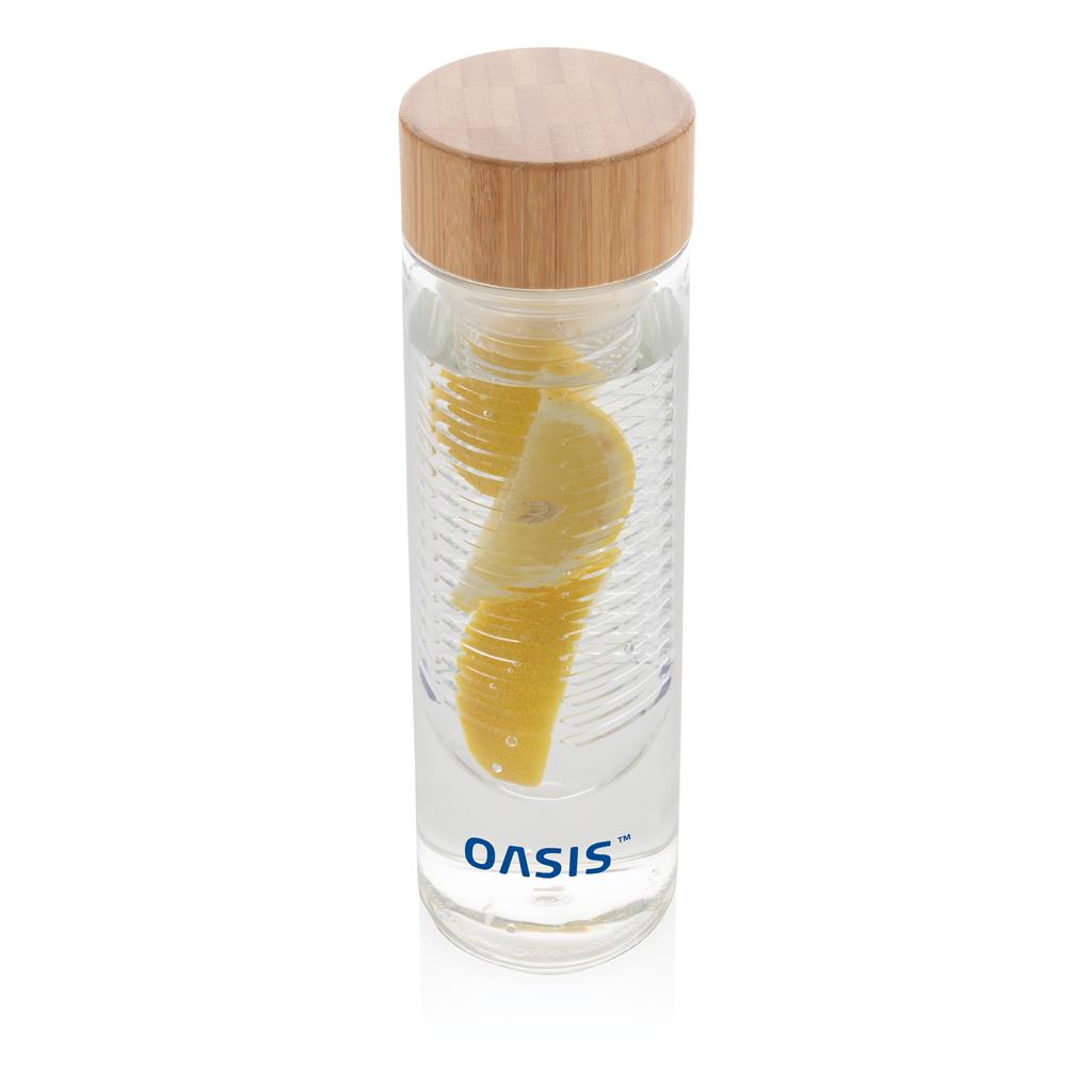 Infuser bottle with bamboo lid - illuminated