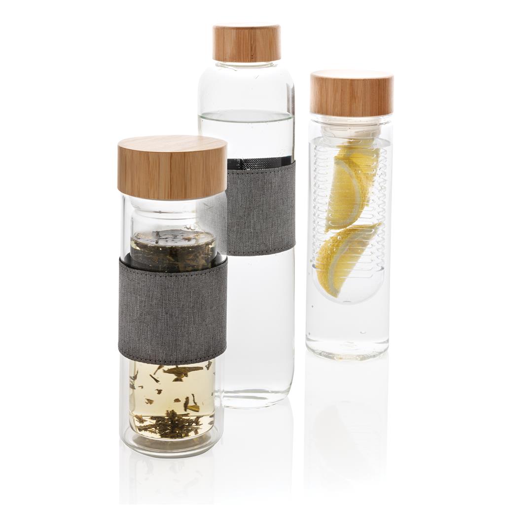 Infuser bottle with bamboo lid - illuminated