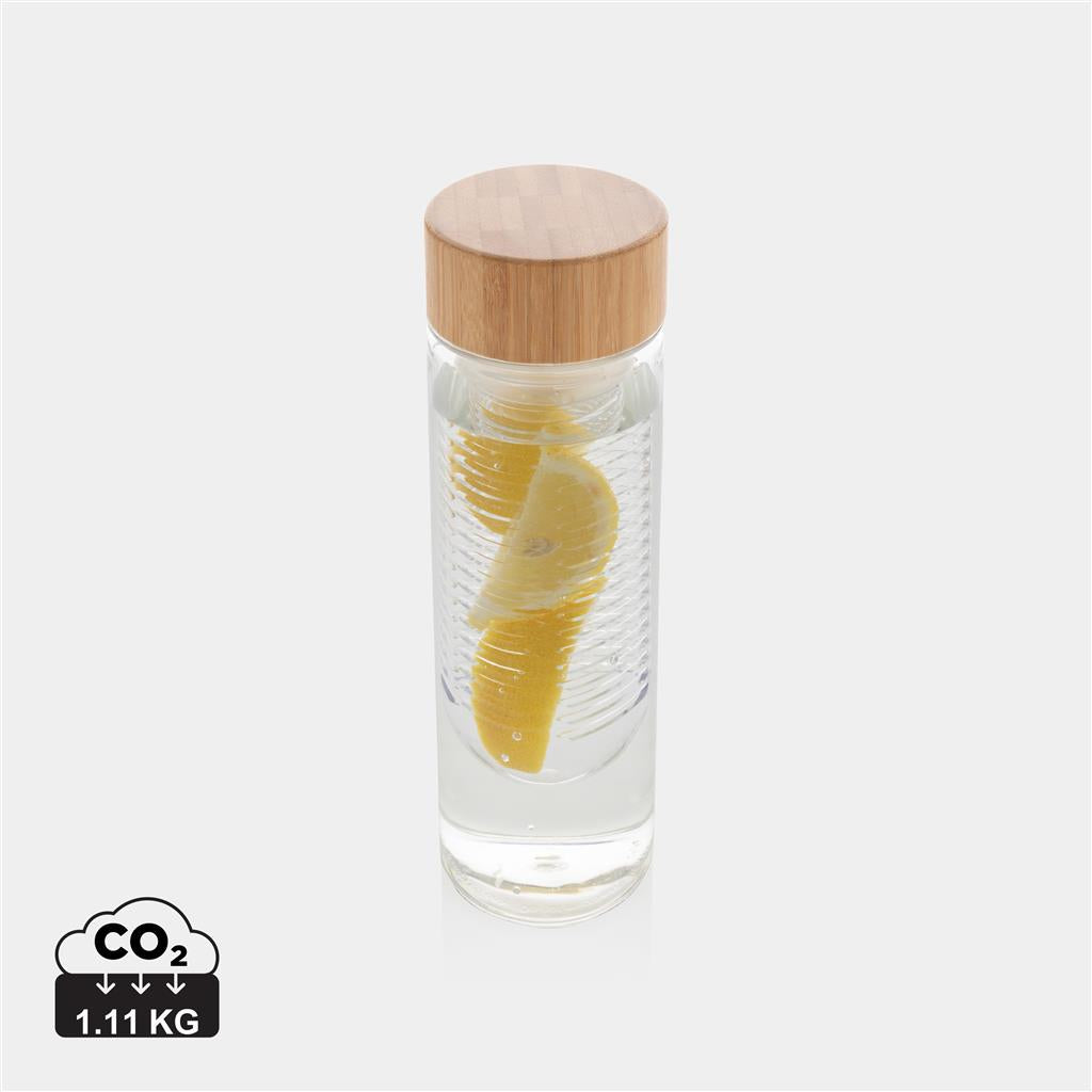 Infuser bottle with bamboo lid - illuminated