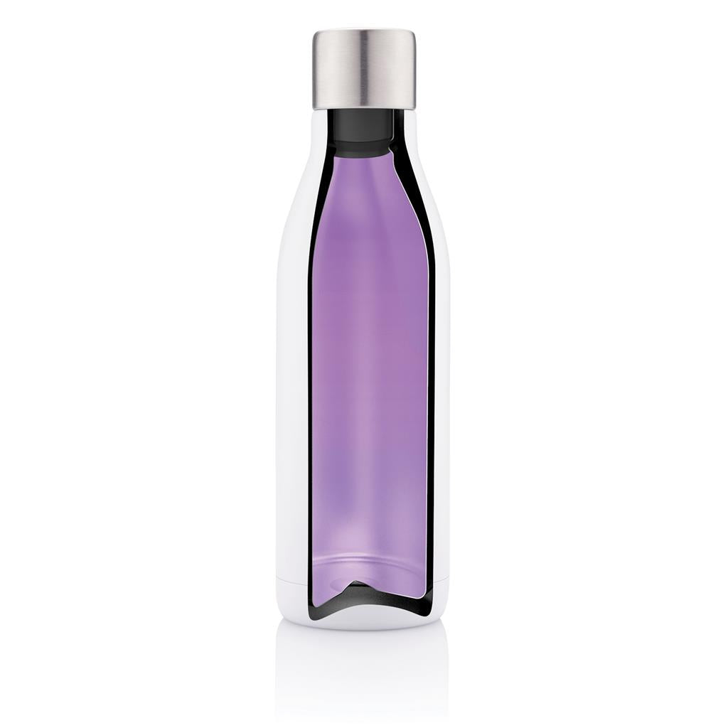 UV-C steriliser vacuum stainless steel bottle - illuminated