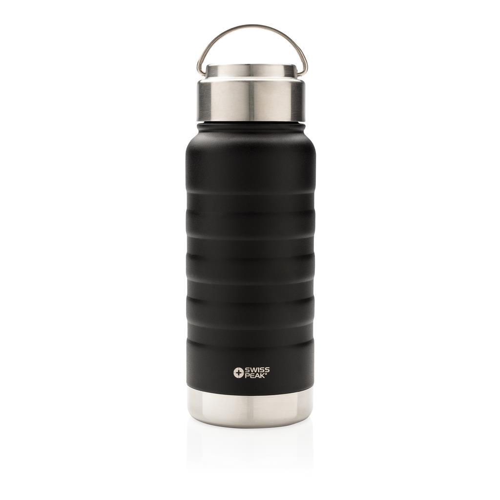Swiss Peak Elite copper vacuum bottle with handle - illuminated