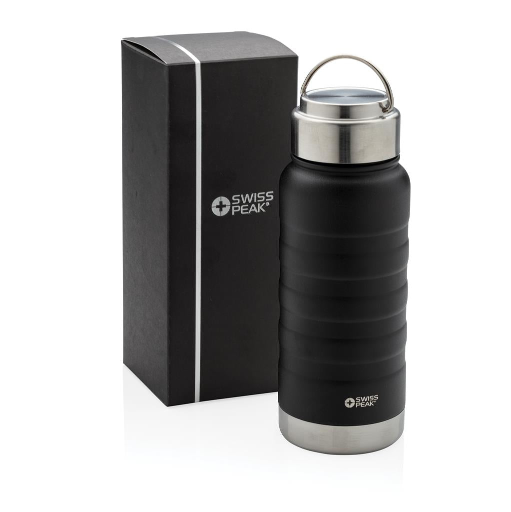 Swiss Peak Elite copper vacuum bottle with handle - illuminated