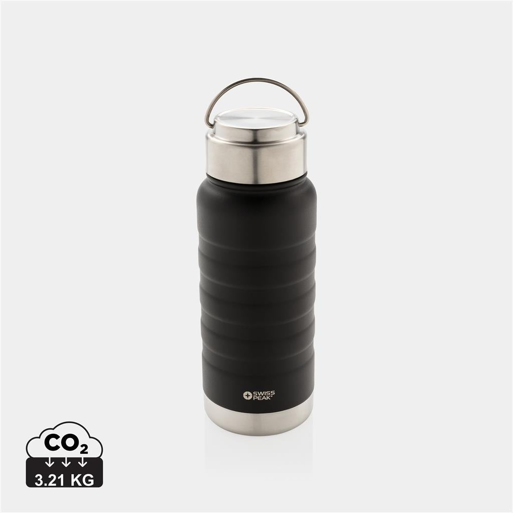 Swiss Peak Elite copper vacuum bottle with handle - illuminated