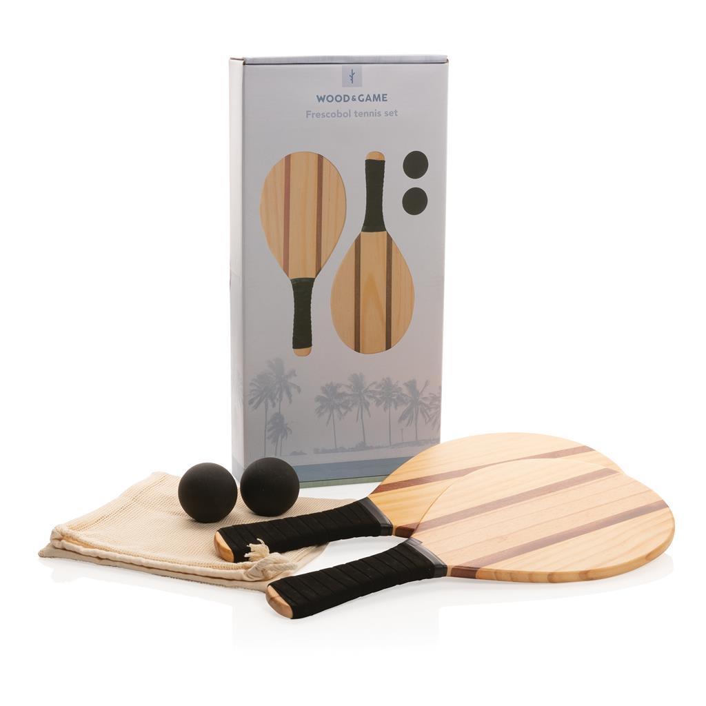 Wooden frescobol tennis set - illuminated