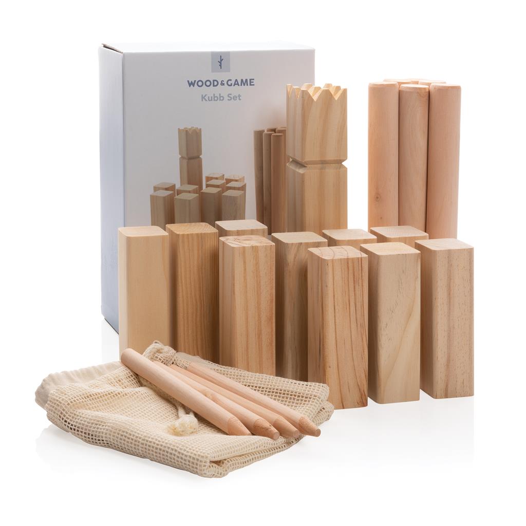 Wooden kubb set - illuminated