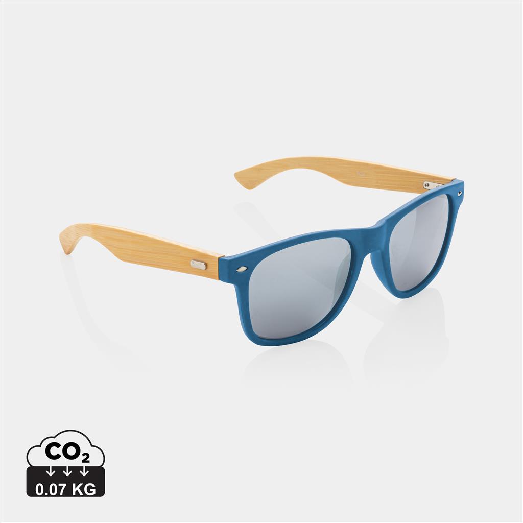 Bamboo and RCS recycled plastic sunglasses - illuminated