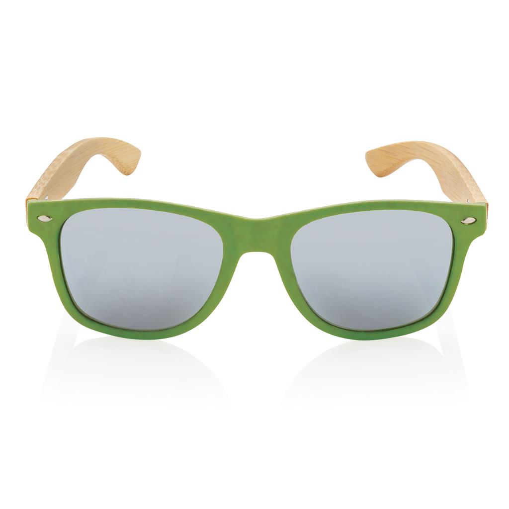 Bamboo and RCS recycled plastic sunglasses - illuminated