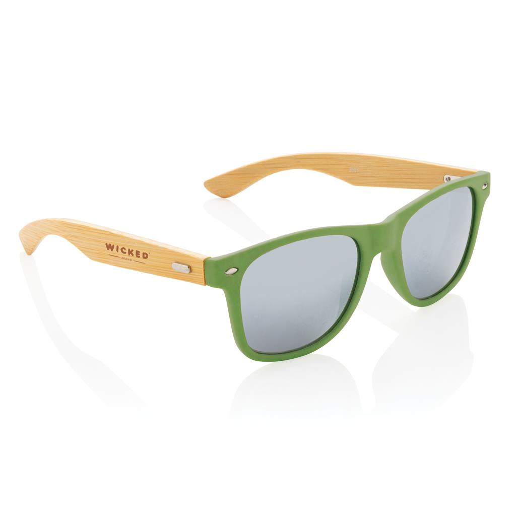 Bamboo and RCS recycled plastic sunglasses - illuminated