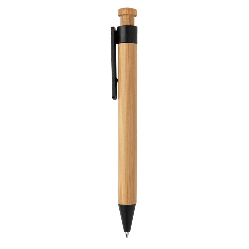 Bamboo pen with wheatstraw clip - illuminated