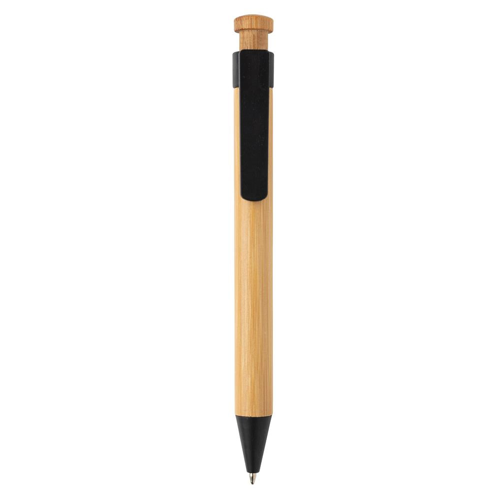Bamboo pen with wheatstraw clip - illuminated