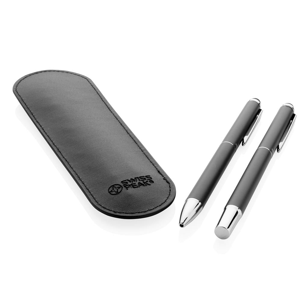Swiss Peak deluxe pen set in PU pouch - illuminated