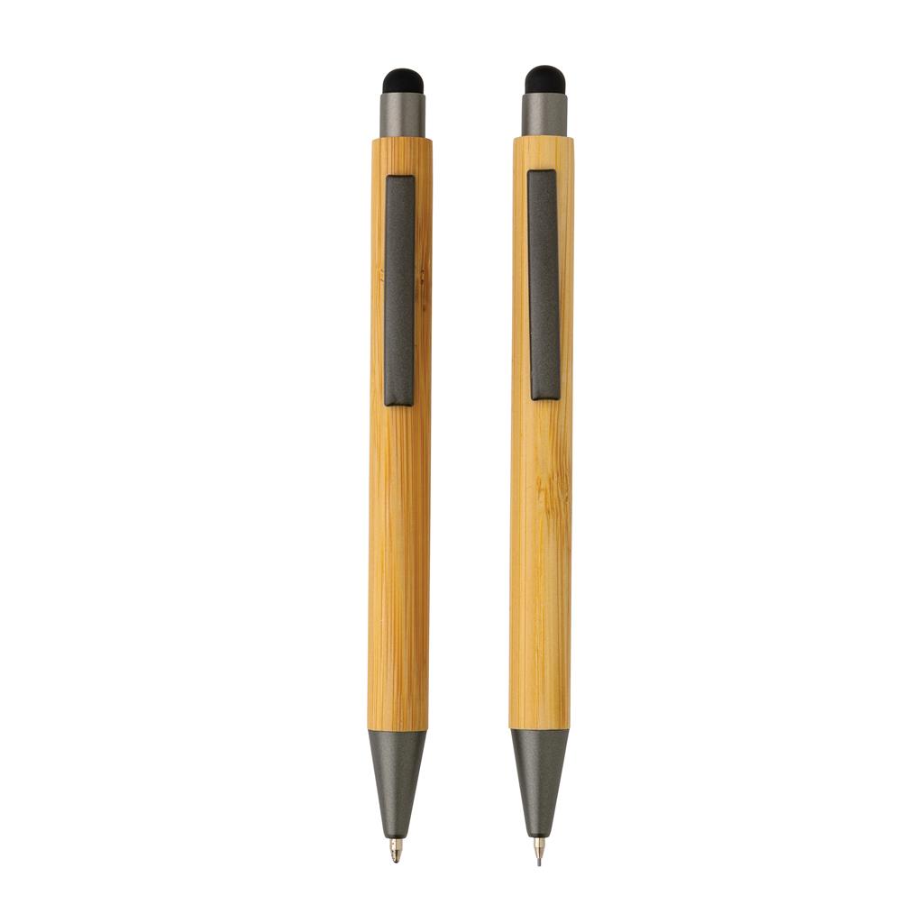 Bamboo modern pen set in box - illuminated