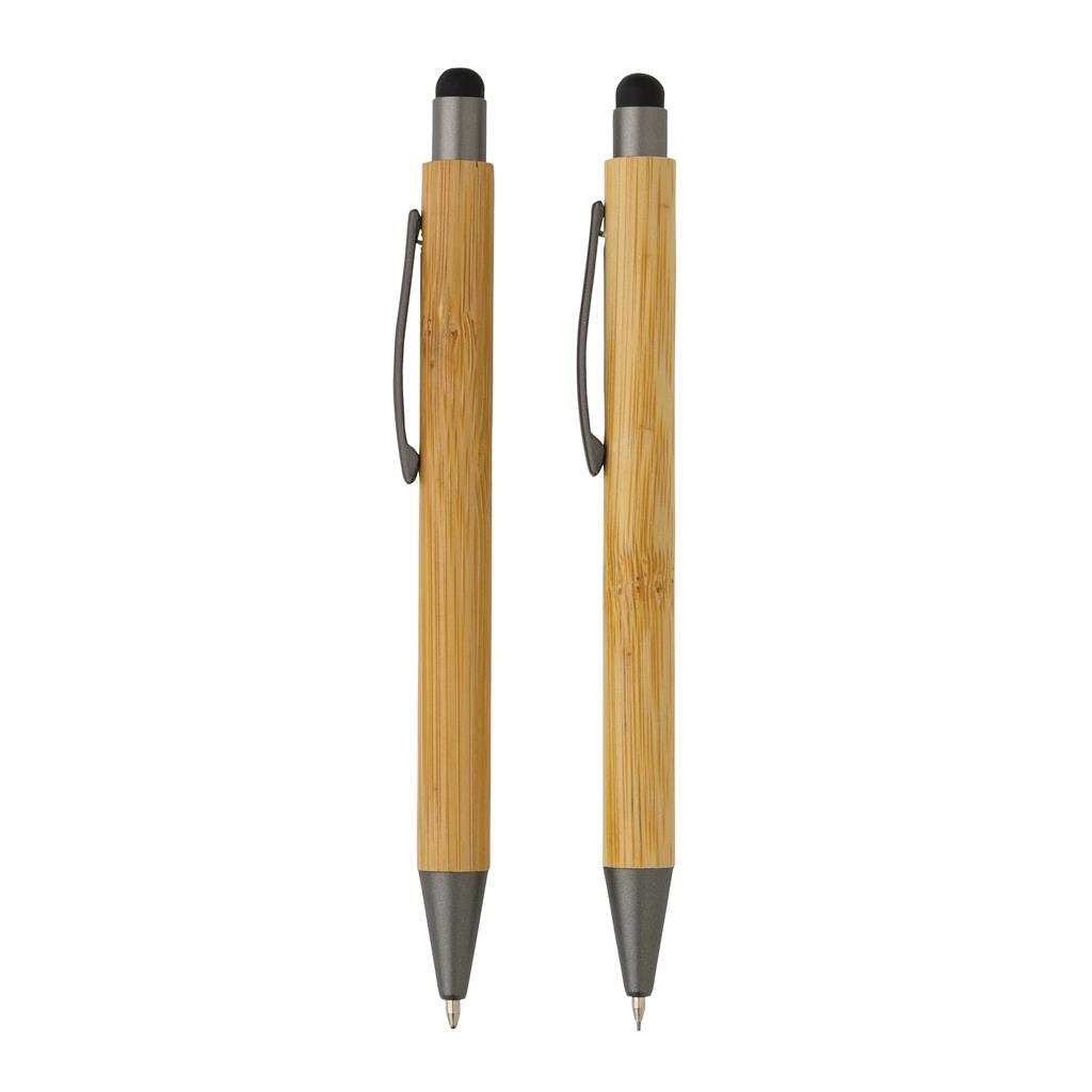 Bamboo modern pen set in box - illuminated