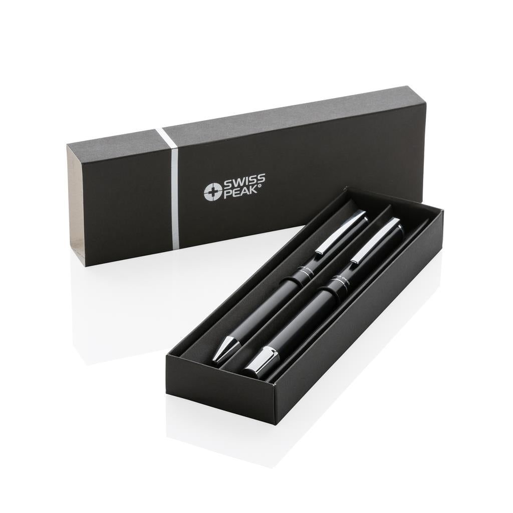Swiss Peak Cedar RCS certified recycled aluminum pen set - illuminated