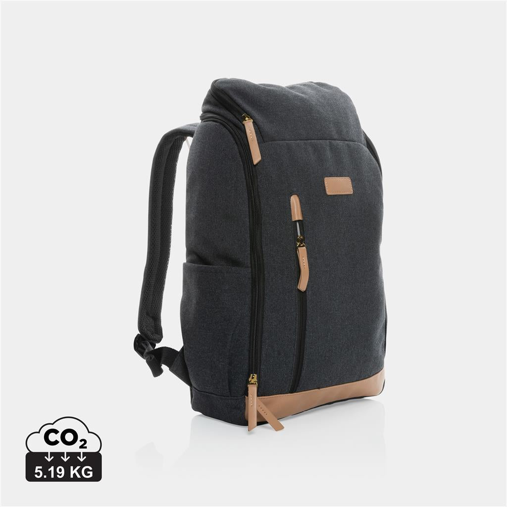 Impact AWARE™ 16 oz. recycled canvas 15" laptop backpack - illuminated