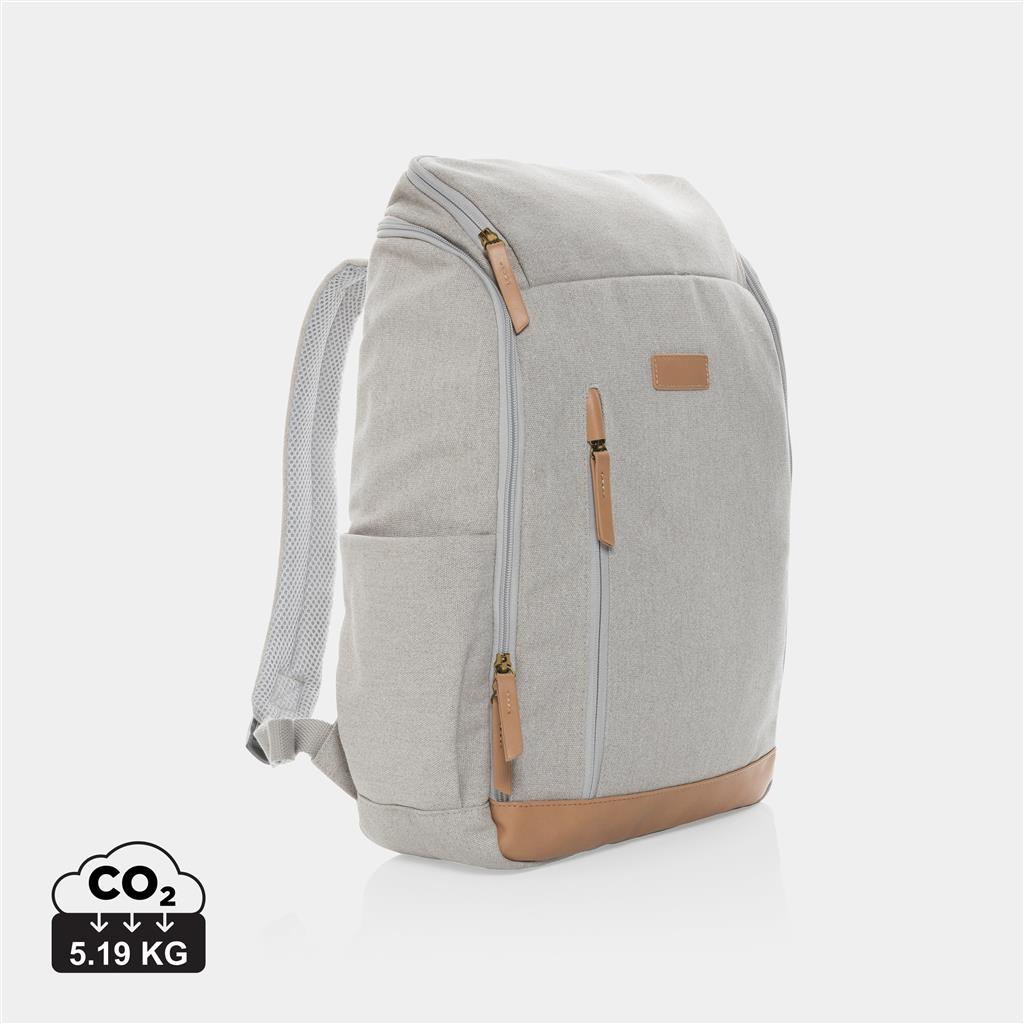 Impact AWARE™ 16 oz. recycled canvas 15" laptop backpack - illuminated