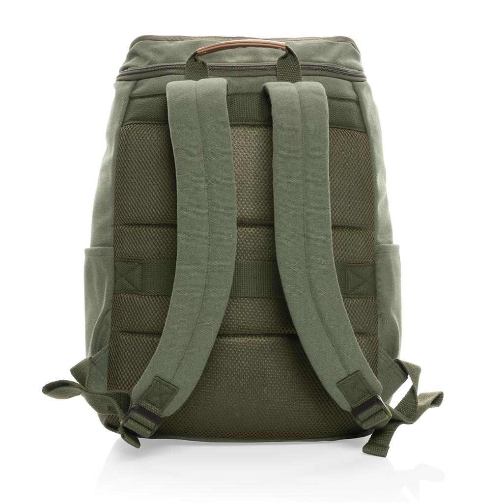 Impact AWARE™ 16 oz. recycled canvas 15" laptop backpack - illuminated