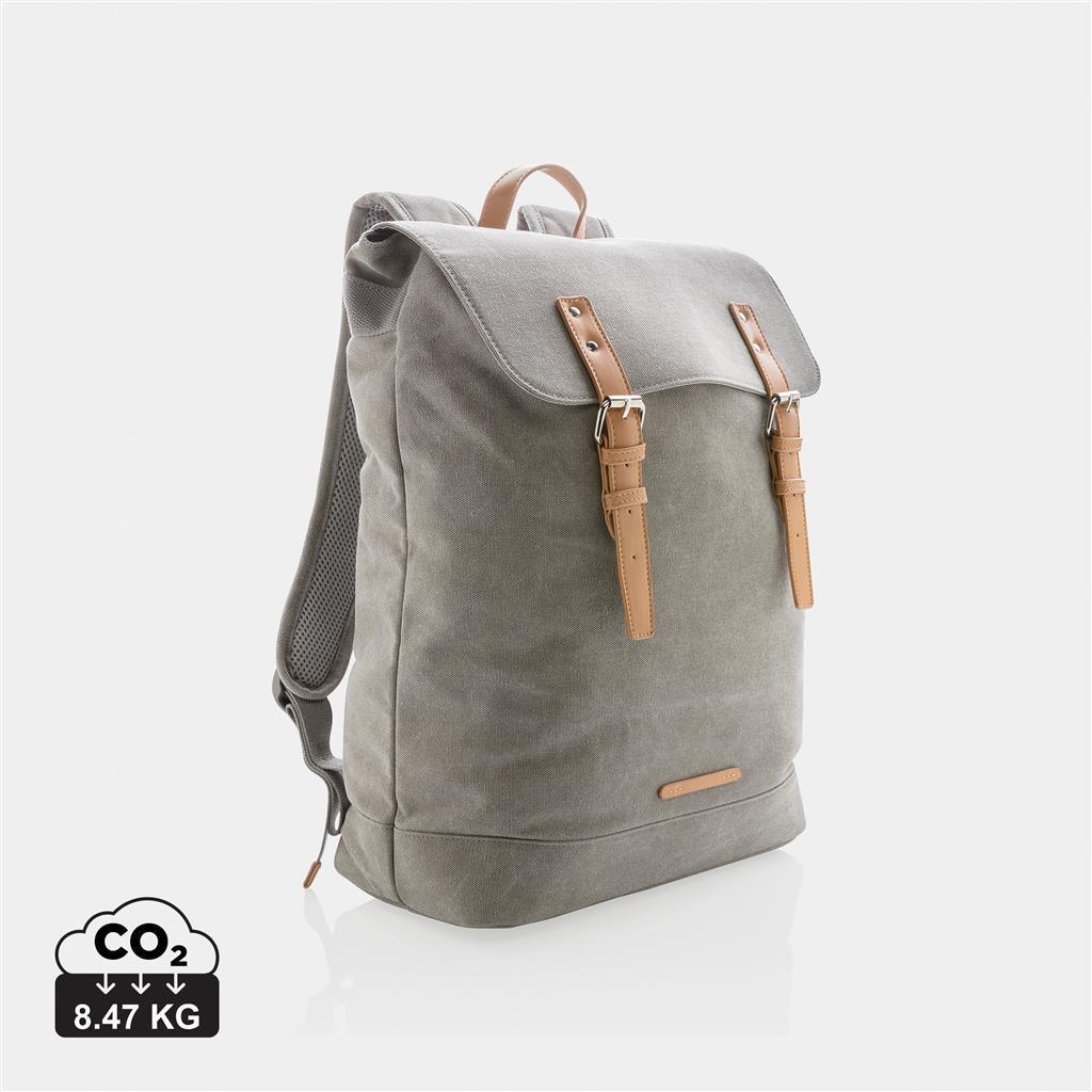 Canvas laptop backpack PVC free - illuminated