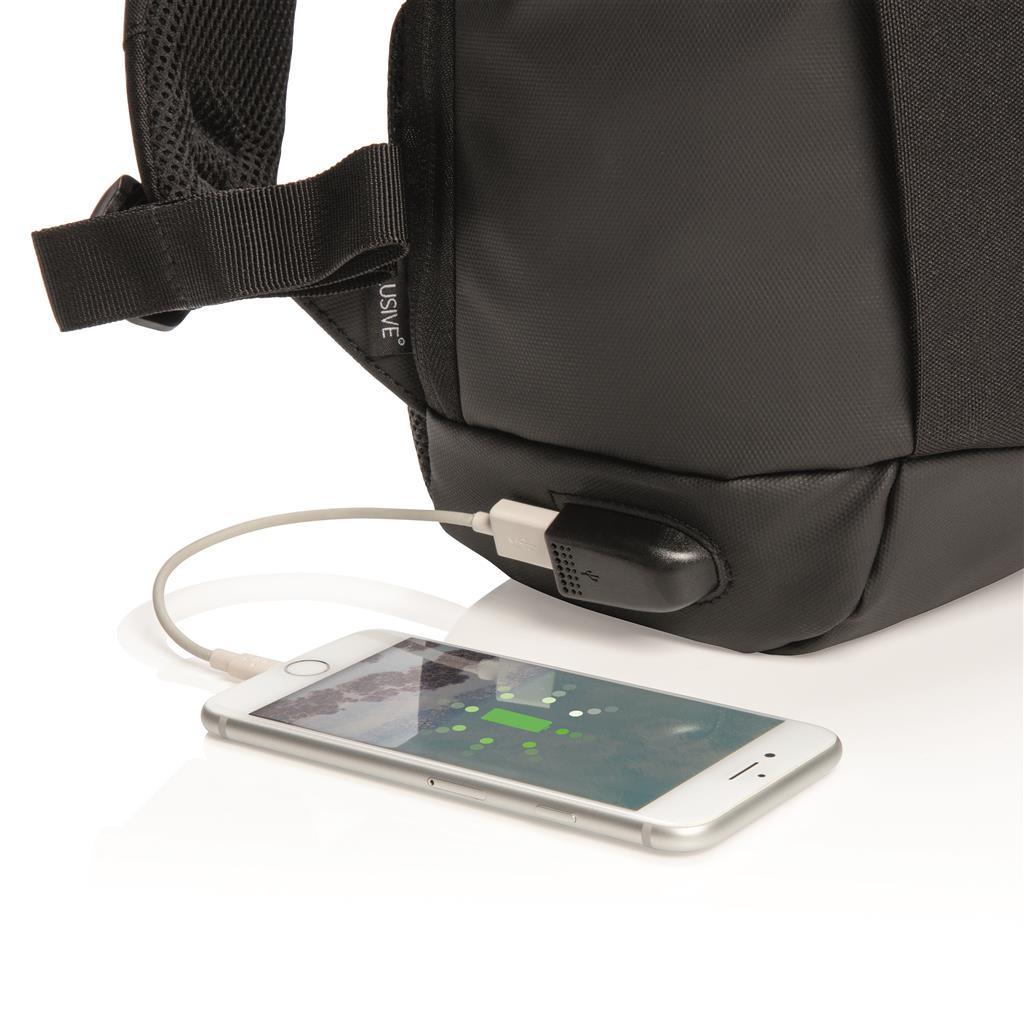 Madrid anti-theft RFID USB laptop backpack PVC free - illuminated
