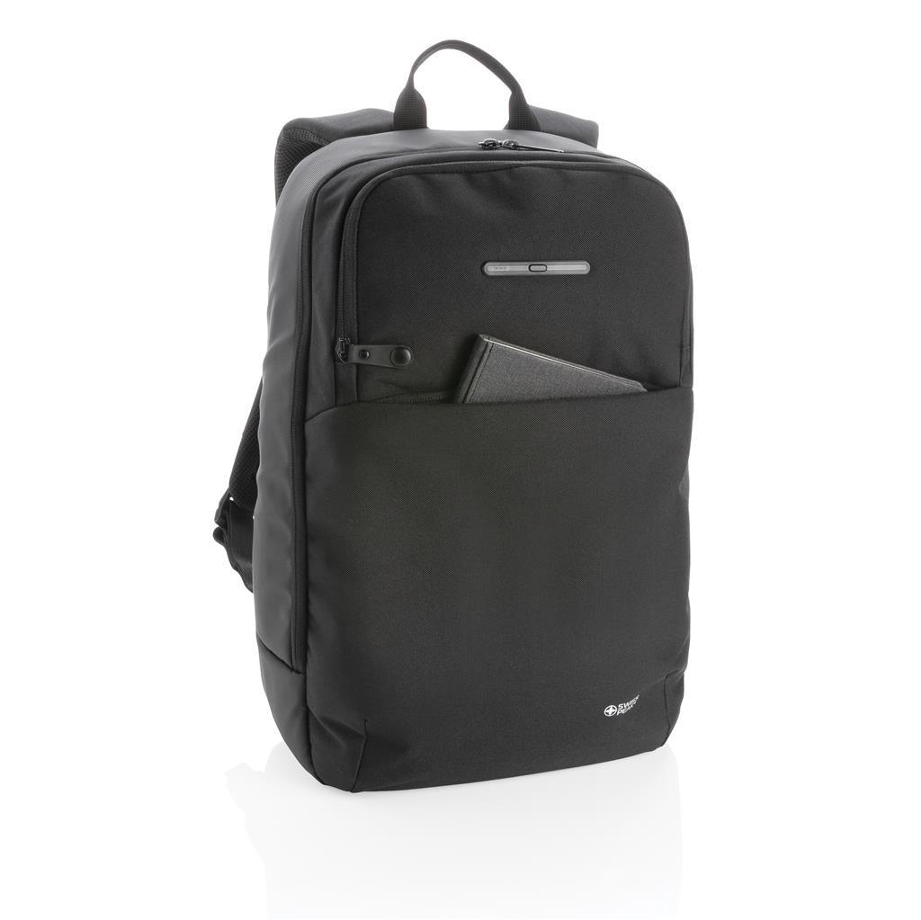 Swiss Peak laptop backpack with UV-C steriliser pocket - illuminated