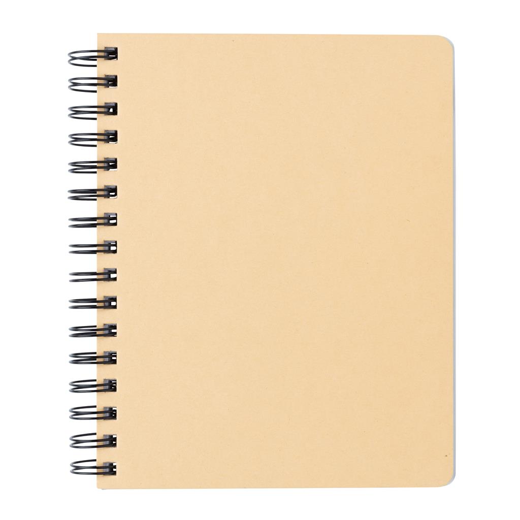 A5 Kraft spiral notebook with sticky notes - illuminated