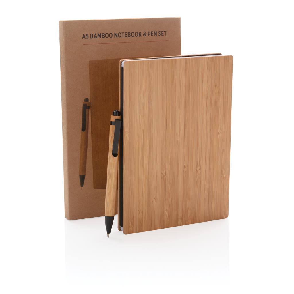 A5 Bamboo notebook & pen set - illuminated
