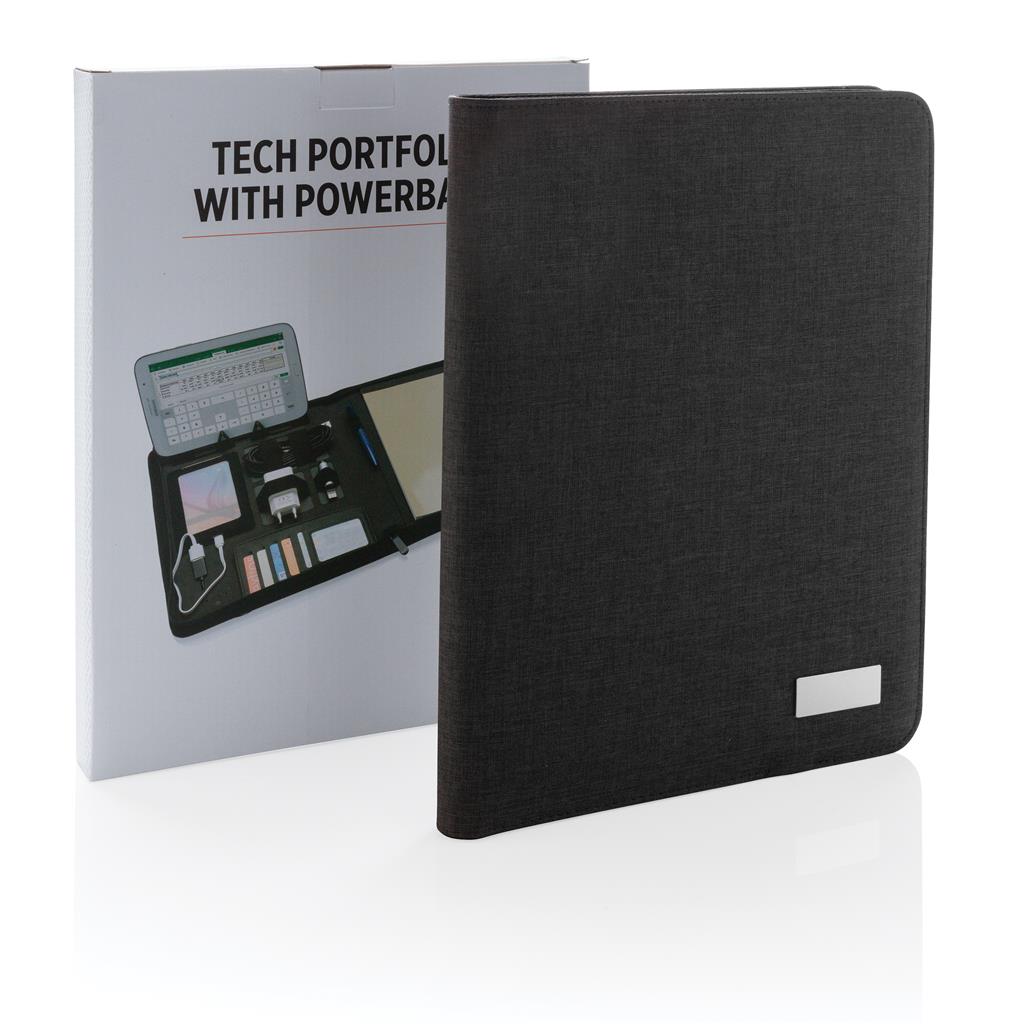 Tech portfolio with powerbank - illuminated