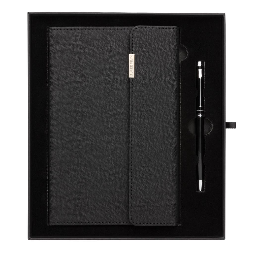 Swiss Peak deluxe A5 notebook and pen set - illuminated